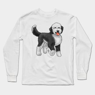 Dog - Sheepadoodle - Black and White Long Sleeve T-Shirt